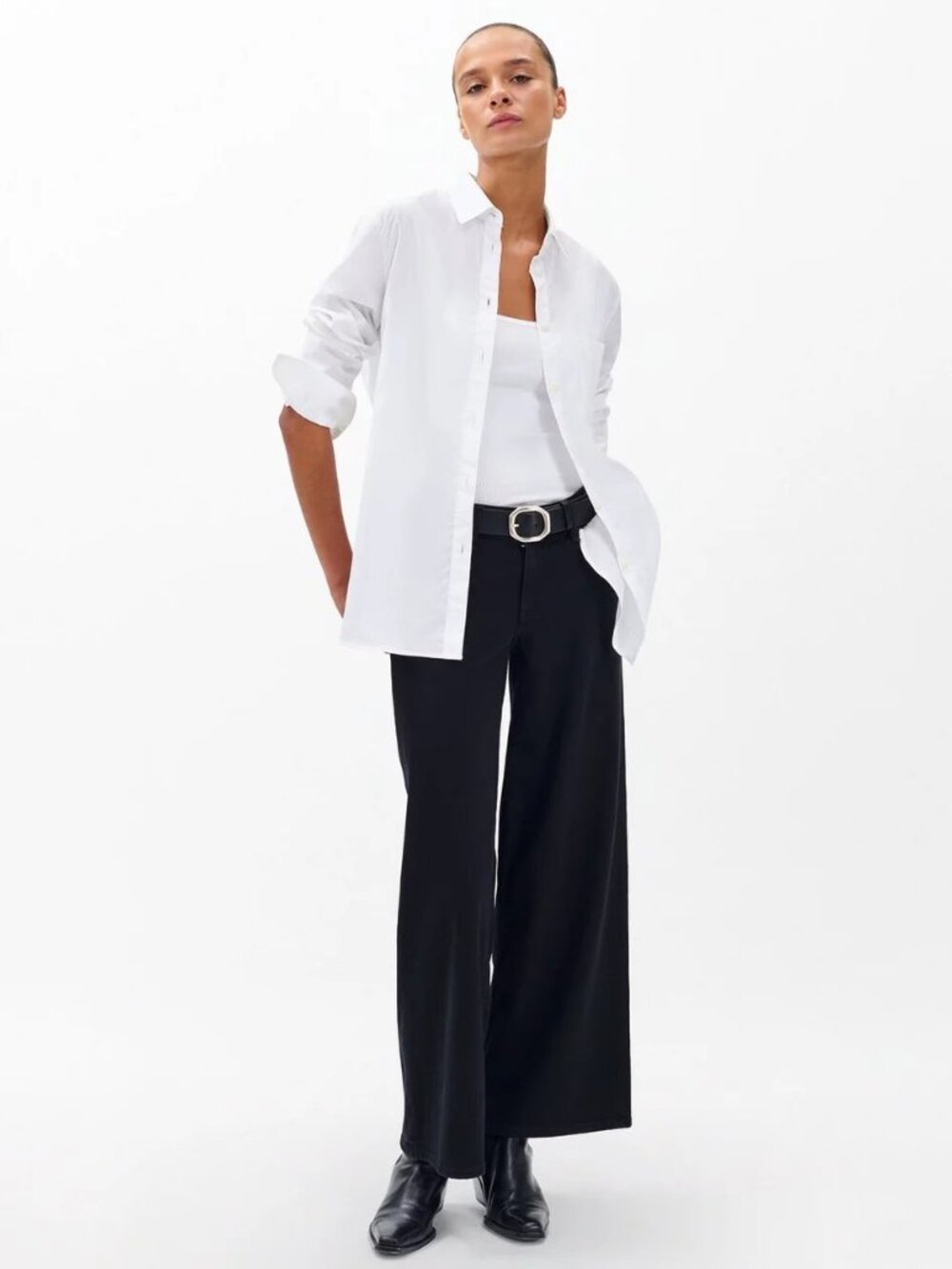 Rag & Bone Women's Maxine Poplin Button Down Shirt White Size Medium